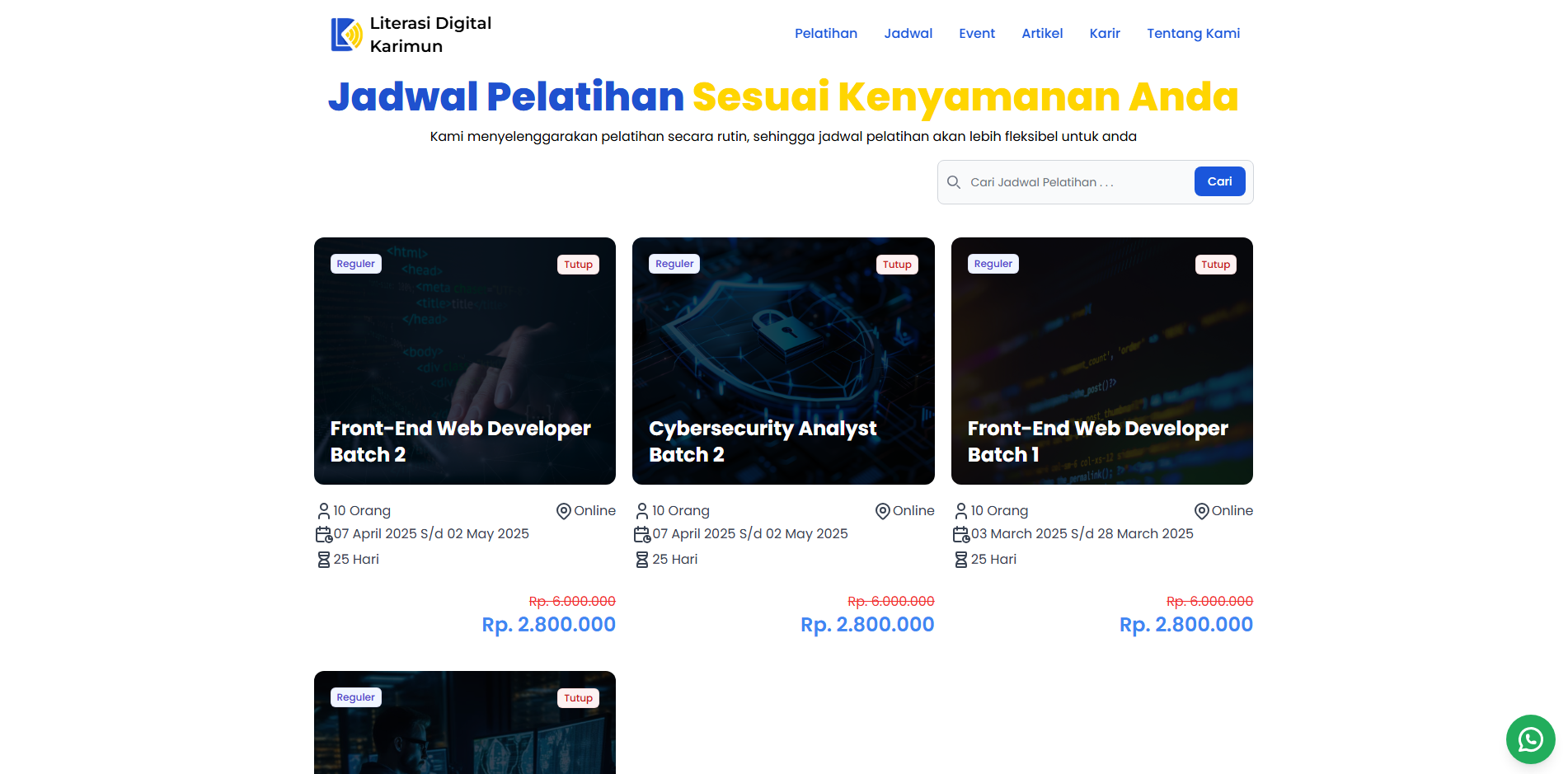 Literasi Digital Karimun (Landing Page/Course Registration)
